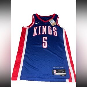 Nike Jersey Mens Medium Blue Red Sacramento Kings #5 De’Aaron Fox Basketball